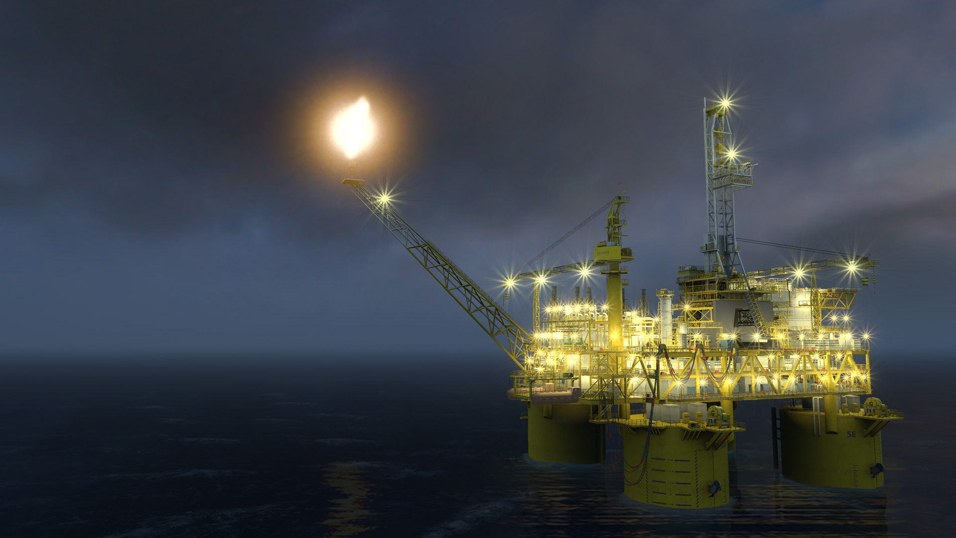 Offshore oil rig 3D model