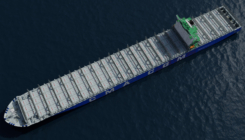 Container ship 3D model overall view