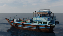 Dhow 3D model overall view