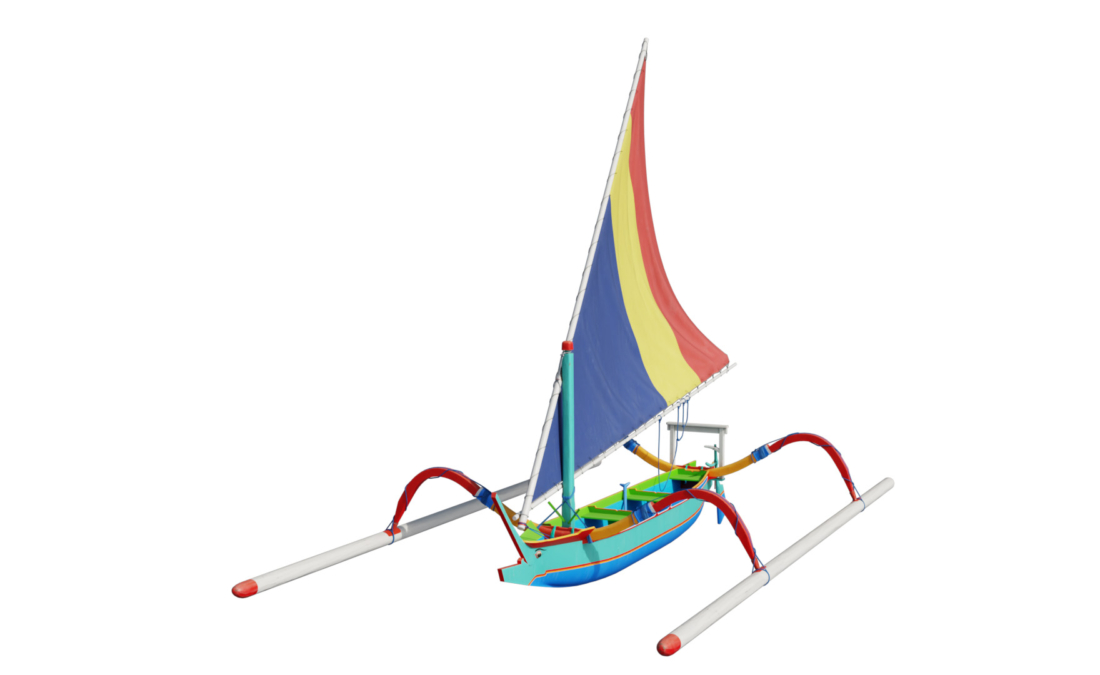 Jukung Sail boat 3D model