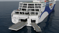 Ro-Pax ship 3D model ramp details